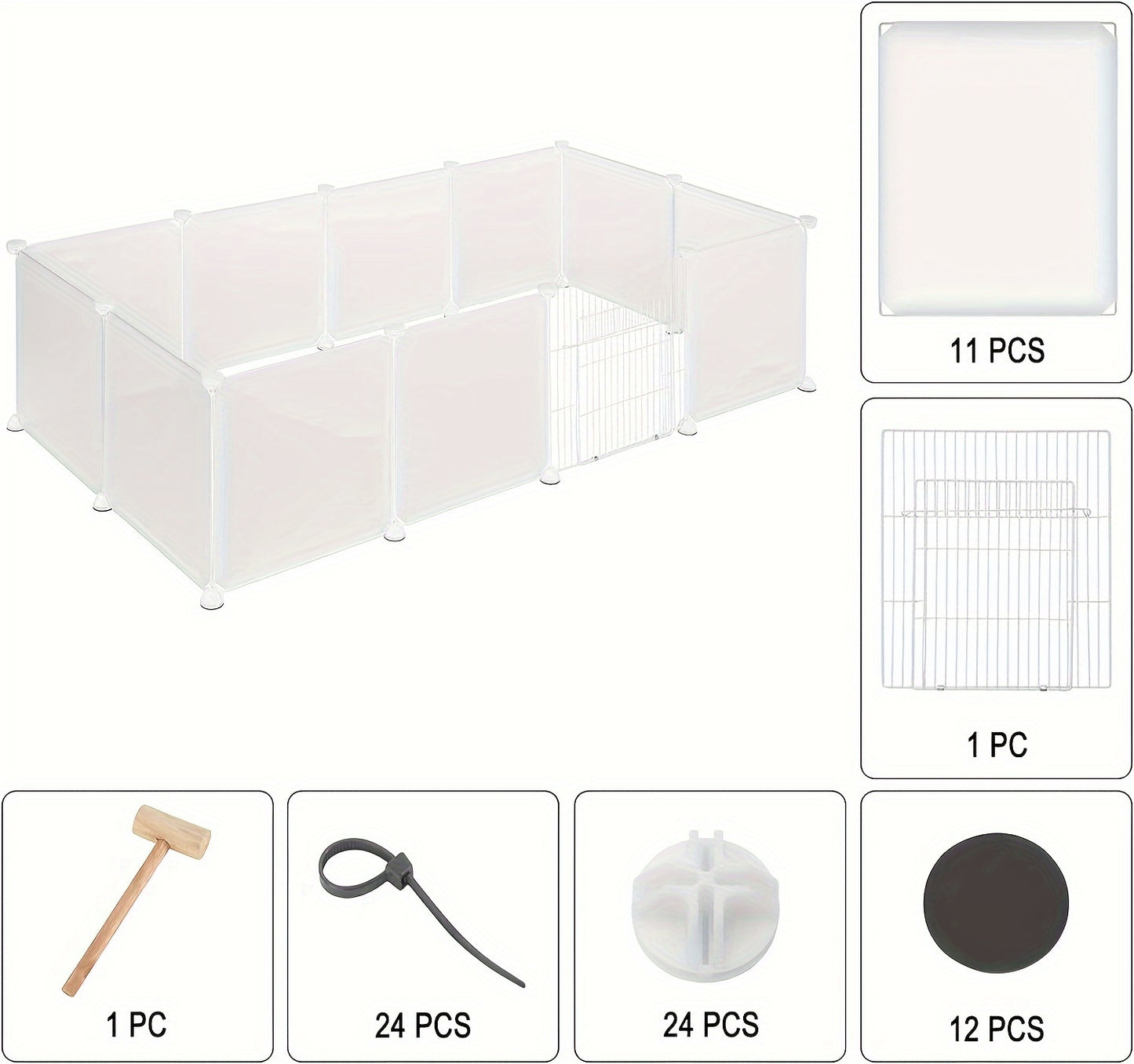 Clôture Extérieure pour Lapins, Clôture DIY, Utilisable comme Clôture pour Cochons d'Inde, Clôture pour Chiots, Clôture pour Petits Animaux, Clôture de Parc pour Lapins