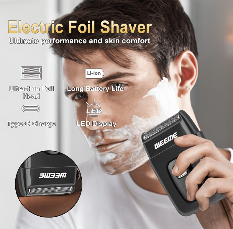 Kit de toilettage pour hommes WEEME, 4 pièces, avec tondeuse USB à charge rapide, tondeuse en T, rasoir et tondeuse à poils de nez - Système tout-en-un pour cheveux et rasage pour la maison, les voyages - Cadeau idéal pour papa, mari, petit ami (anniversa