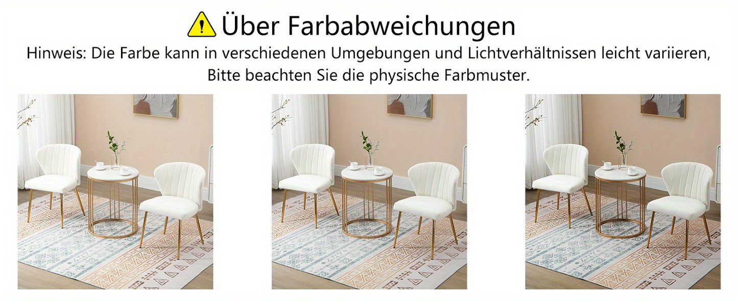 Chaises de salle à manger modernes, Fauteuil d'appoint en velours, Chaises de salon, Lot de 2, Chaise latérale rembourrée avec pieds en métal doré pour salle à manger, cuisine, coiffeuse, terrasse