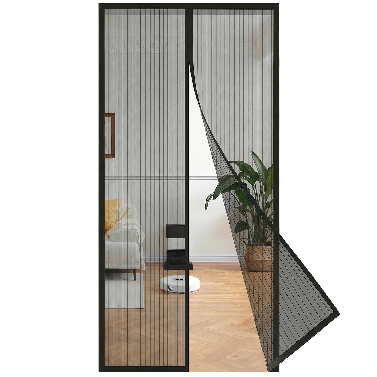 Sunula Moustiquaire Magnétique Tour, Moustiquaire de Porte de Balcon, Moustiquaire de Porte de Patio, Porte Coulissante de Patio, 90X210Cm, 90X200Cm, pour Porte de Balcon, Porte de Cave et Porte de Patio, Facile à Installer, Protection Efficace