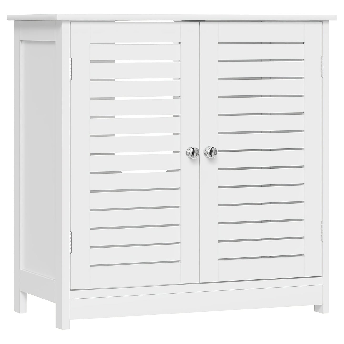 Meuble de rangement simple pour salle de bain avec deux portes, idéal pour le sol, dimensions 60 x 30 x 60 cm, couleur blanche