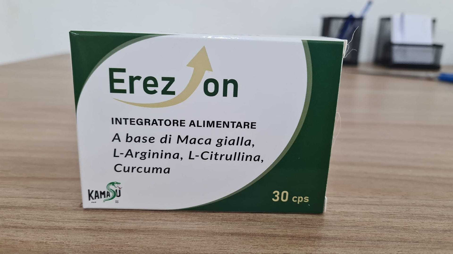 Complément alimentaire en gélules pour homme avec Maca jaune + L-Arginine + L-Citrulline + Curcuma - Fabriqué en Italie