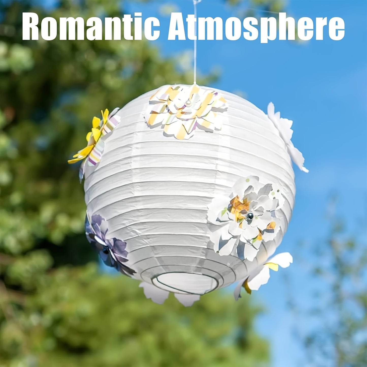 20 lanternes en papier blanc - Lanternes rondes suspendues de 40 cm pour mariages, anniversaires et célébrations en plein air, abat-jour décoratif sans pile pour l'éclairage du jardin et des fêtes, lanternes pour l'éclairage extérieur