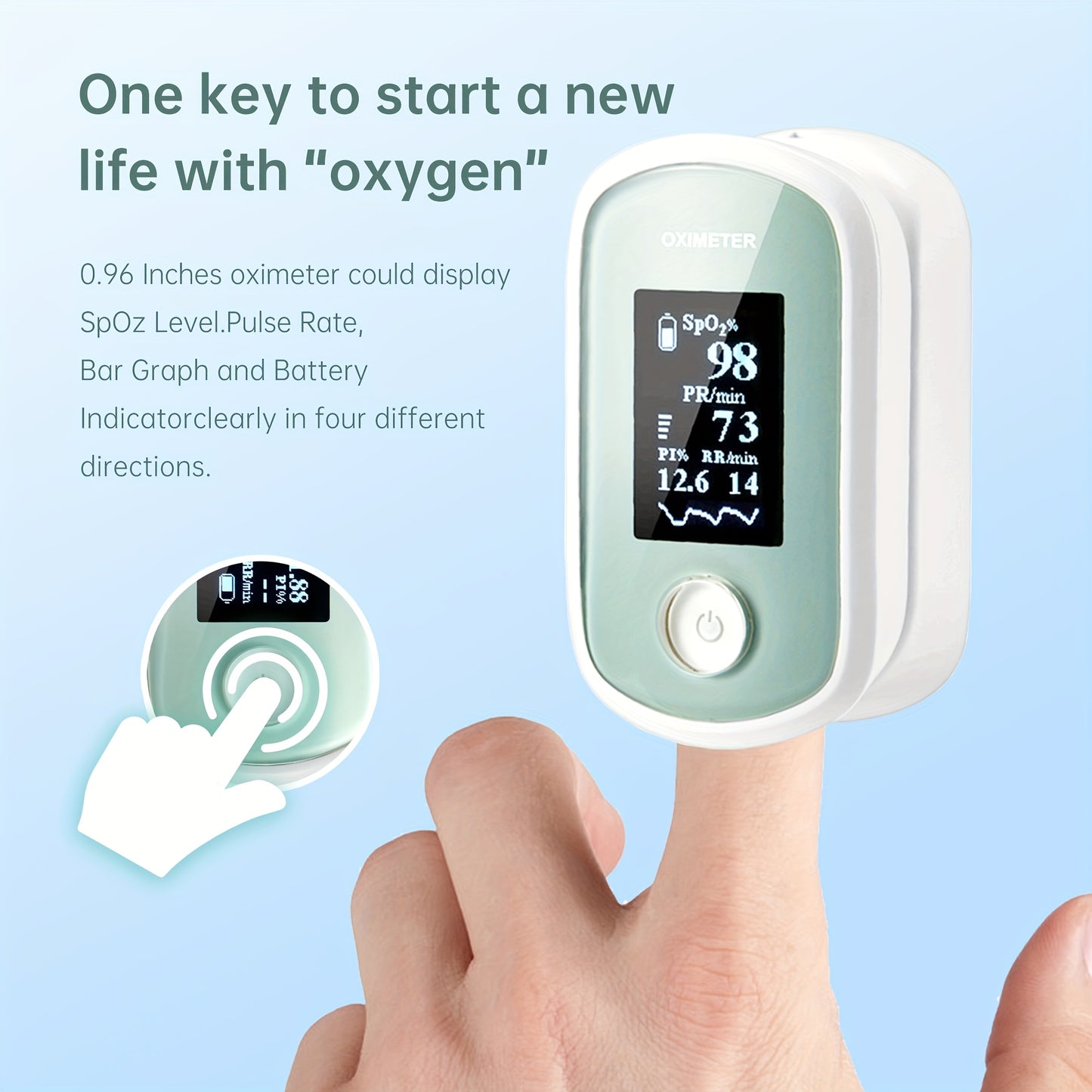 Pulse Oxygémetre de Pointe des Doigts avec Écran Couleur HD - Mesure Rapide, Parfait pour Tous les Âges, Utilisation Sportive, Dispositif de Surveillance de la Santé, Dispositif Médical Moderne, Corps en Plastique Durable, Piles Non Incluses
