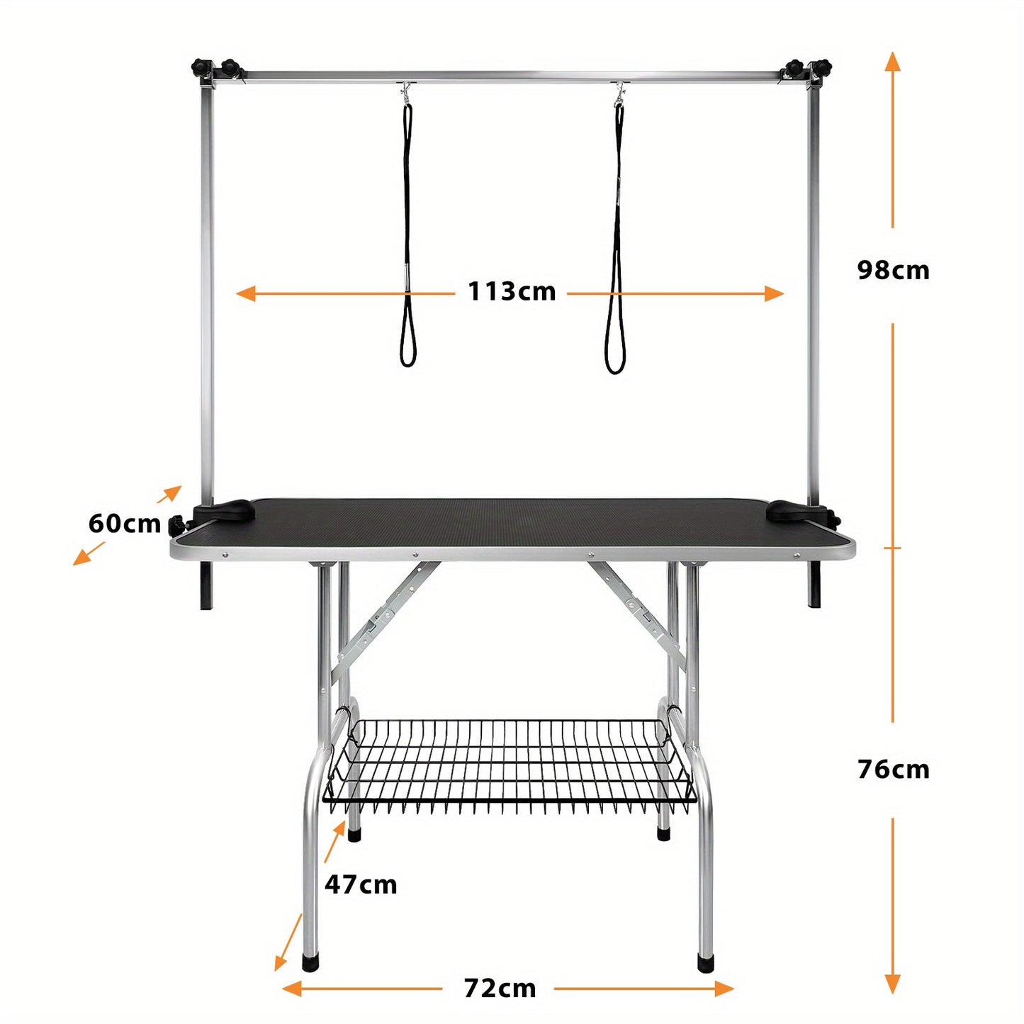 Table de toilettage réglable en hauteur pour chiens et chats, avec boucle et conception pliable