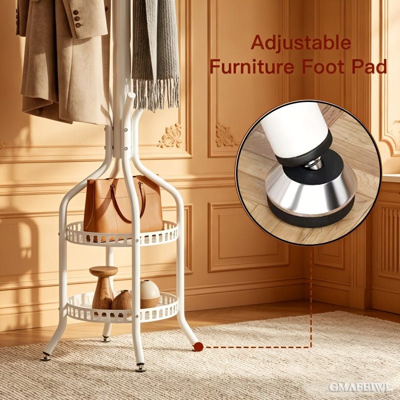 Porte-vêtements et chapeaux en fer - Porte-manteau sur pied en métal pour le rangement suspendu des vêtements et sacs pour la maison, le bureau, la chambre