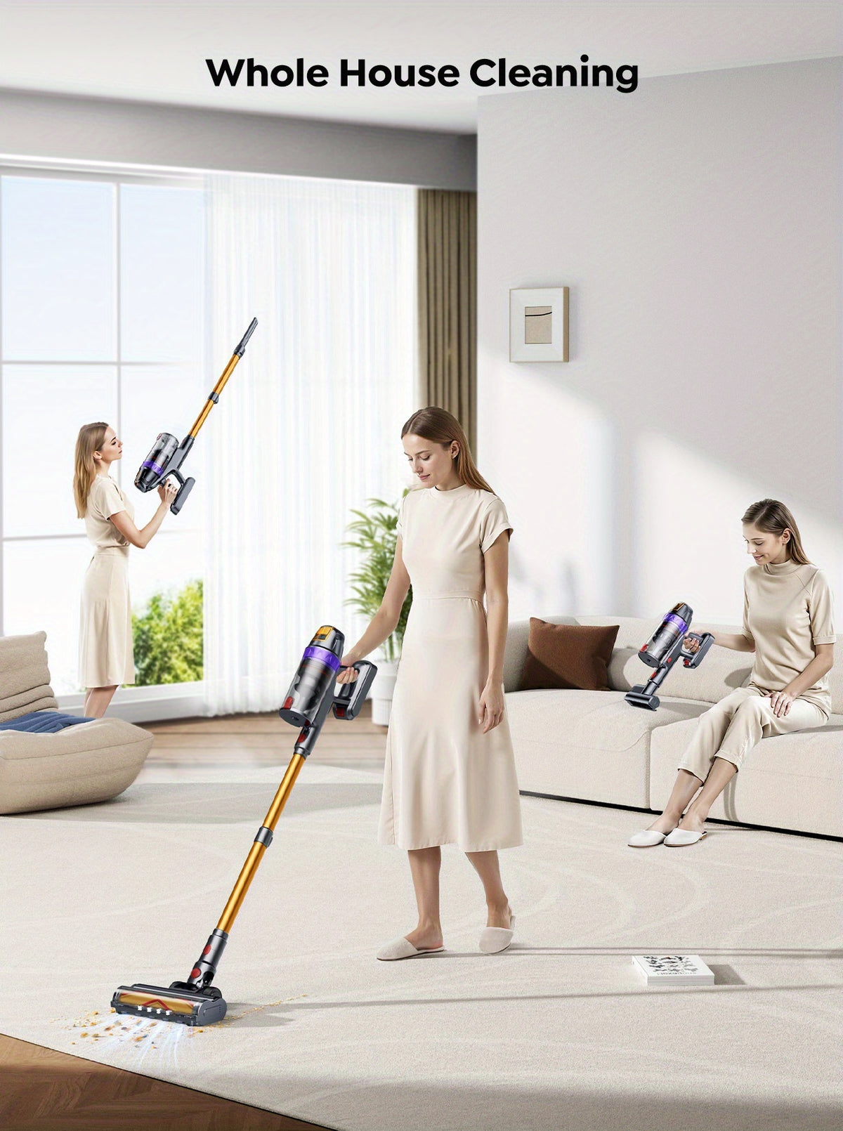 Aspirateur sans fil, Léger avec Affichage LED/Brosse -Enchevêtrement pour sols durs – vue détaillée 15