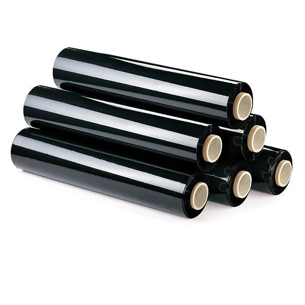 Rouleau de film noir pour emballage 50 cm x 200 m | Plastique rétractable de 23 microns avec haute résistance et adhérence industrielle