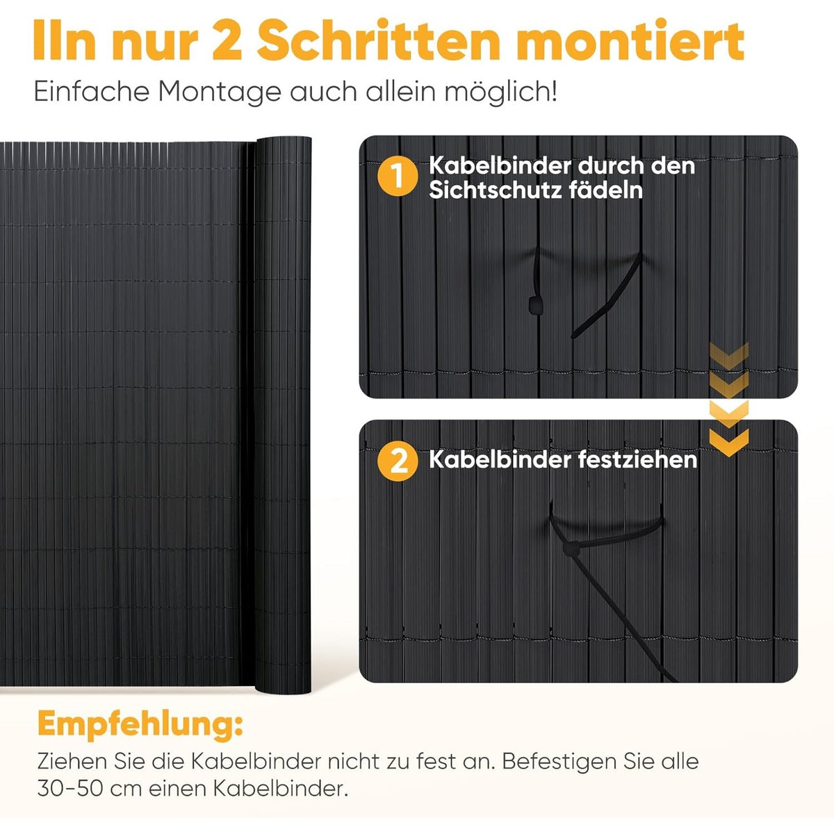 Brise-vue, Anthracite pour jardin et balcon – vue détaillée 4