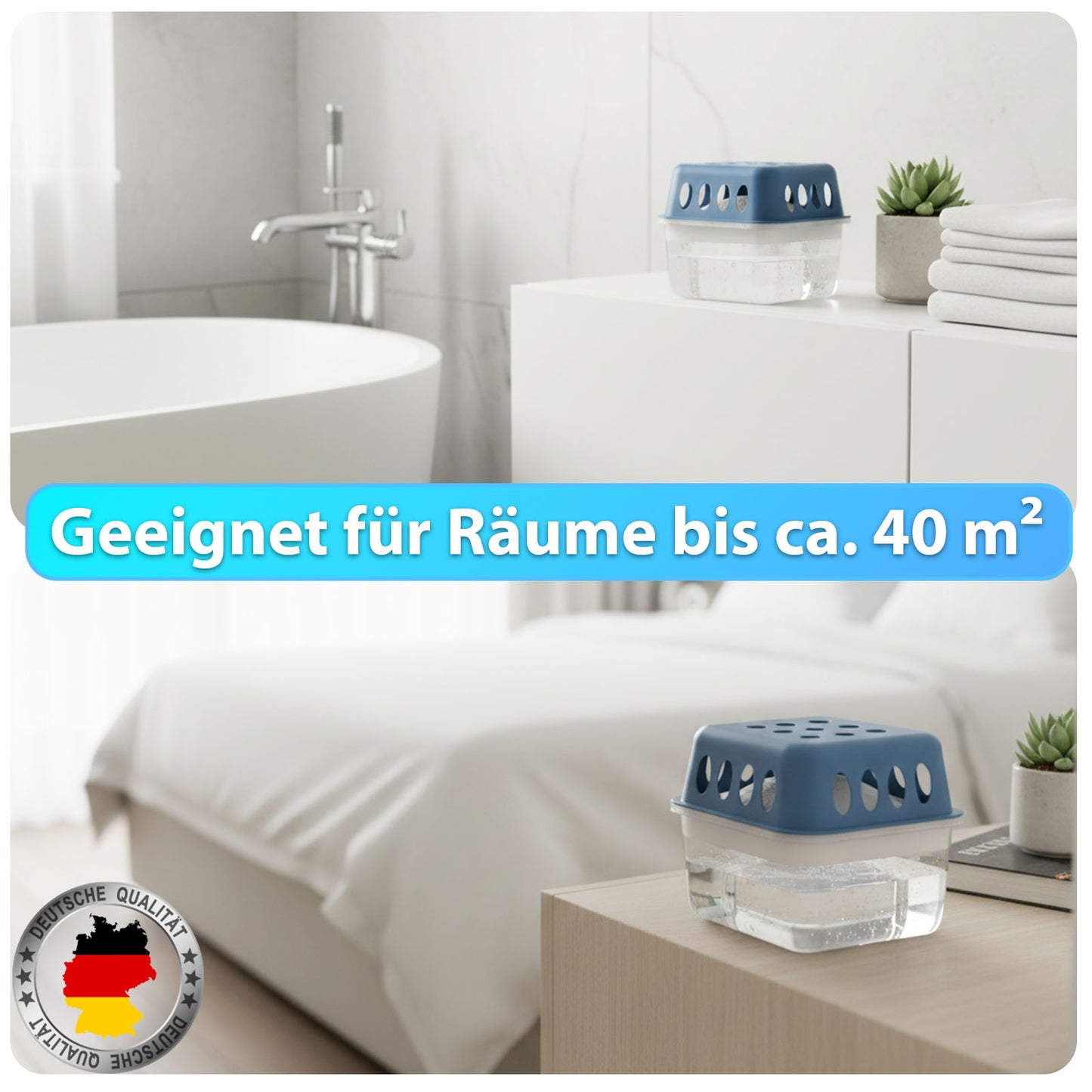 FLOORDIREKT Pack de Recharge d'Air Déshumidificateur Habo en Lot de 12 - Sacs de Recharge de 400g pour Déshumidificateurs de Pièce - Pour Sous-sol, Salle de Bain & Espaces de Vie - Pack de Remplacement Généreux - Contrôle Efficace de l'Humidité - Utilisat