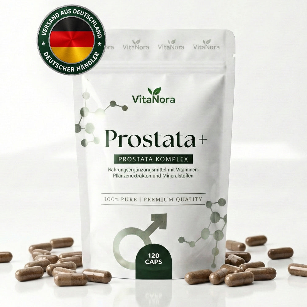 Complexe Prostatique 120 Capsules Haute Dose - Extrait de Palme de Sabre, Complexe Prostatique avec Graines de Citrouille, Ortie Piquante, Vitamine E, Zinc, Sélénium - Vegan, Prosta, Palme de Sabre - Expédié depuis l'Allemagne