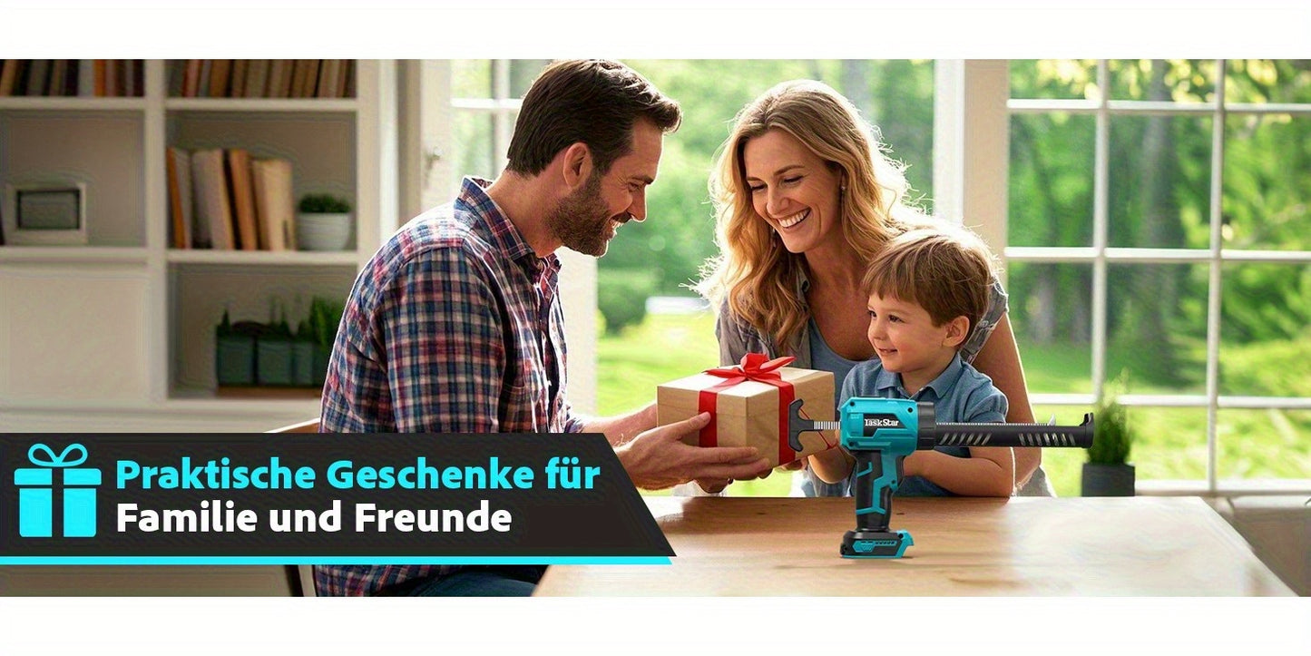 Pistolet à calfeutrer électrique sans fil TaskStar compatible avec batterie Makita, 4 vitesses réglables, presse-cartouche, pour tubes de 300ml, pour batterie Makita 18V (batterie non incluse)