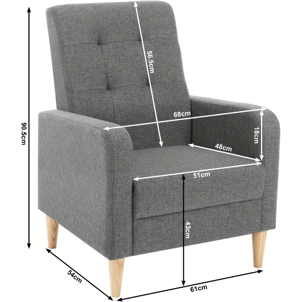 1pc Fauteuil de loisirs, Siège confortable avec accoudoirs, Fauteuil moderne, Peut être utilisé comme fauteuil TV de salon, Fauteuil de repos de bureau, Fauteuil de réception, Fauteuil de loisirs de chambre à coucher