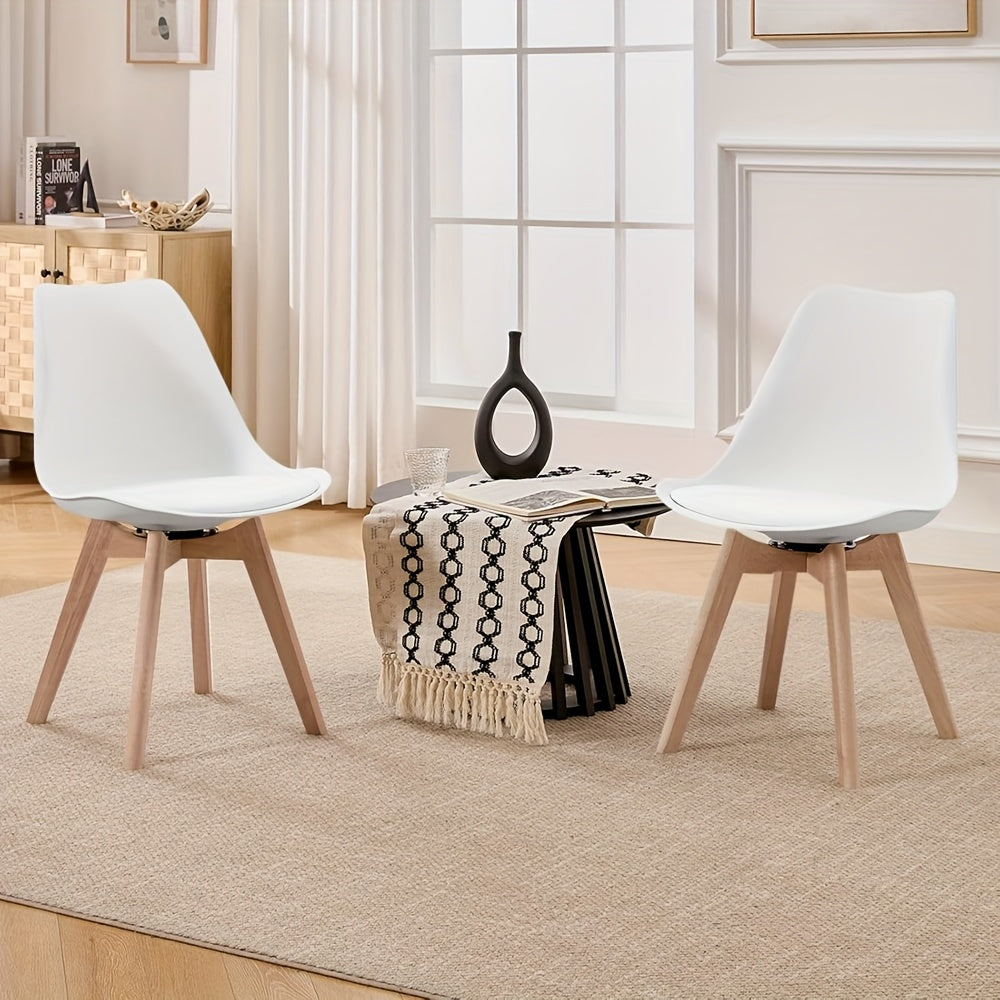 Lot de 4 chaises de salle à manger, chaises de cuisine, chaises de salle à manger modernes, chaises design pour salle à manger, en bois massif et simili cuir, capacité de charge maximale 150 kilogrammes, pour cuisine et salle à manger