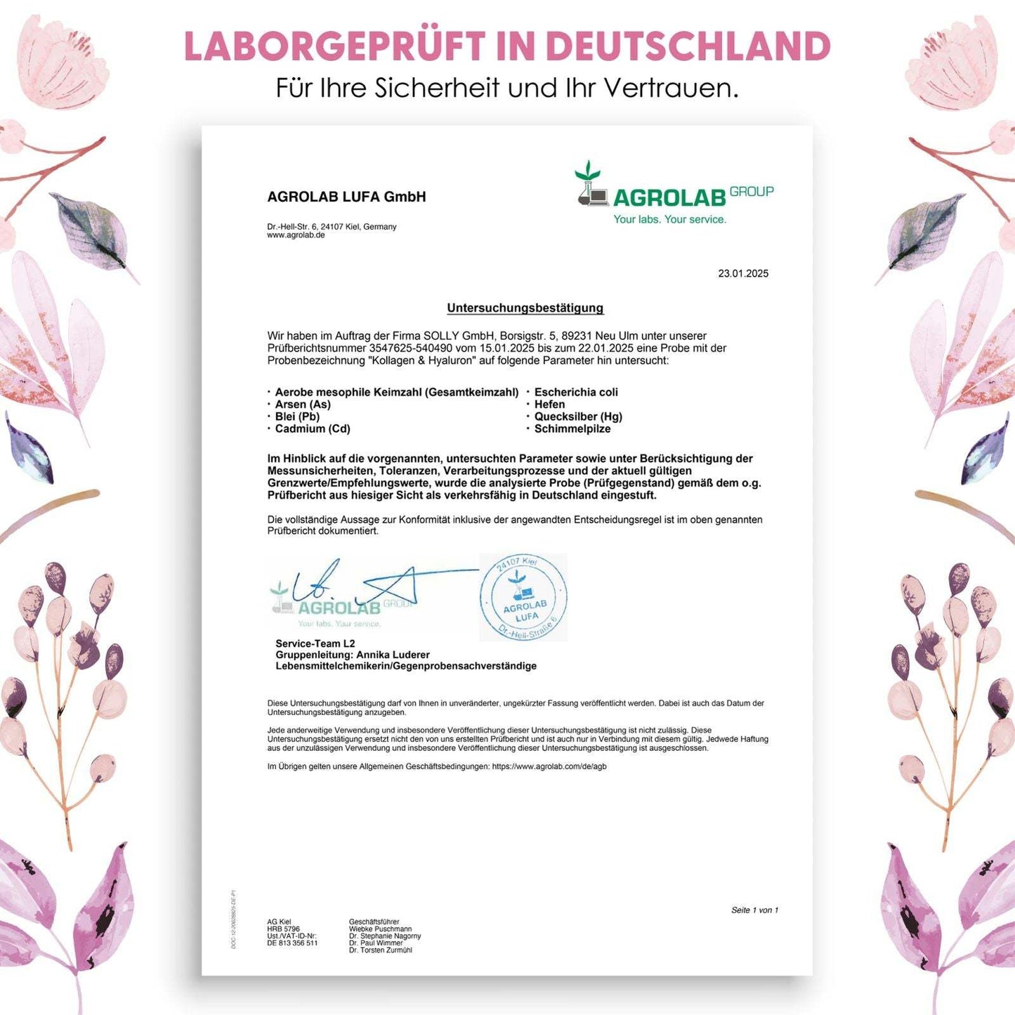 NATURALKRAFT® Collagène & Acide Hyaluronique Premium - avec Biotine, Zinc, Sélénium, Vitamine C & Silicium - Haute Biodisponibilité, Testé en Laboratoire, Qualité Marque Allemande - 180 Capsules