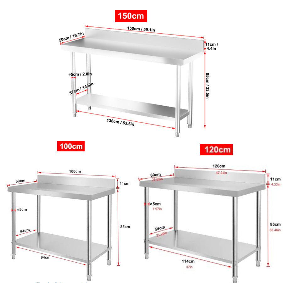 Table de travail en inox, acier inoxydable pour cuisine – vue détaillée 9