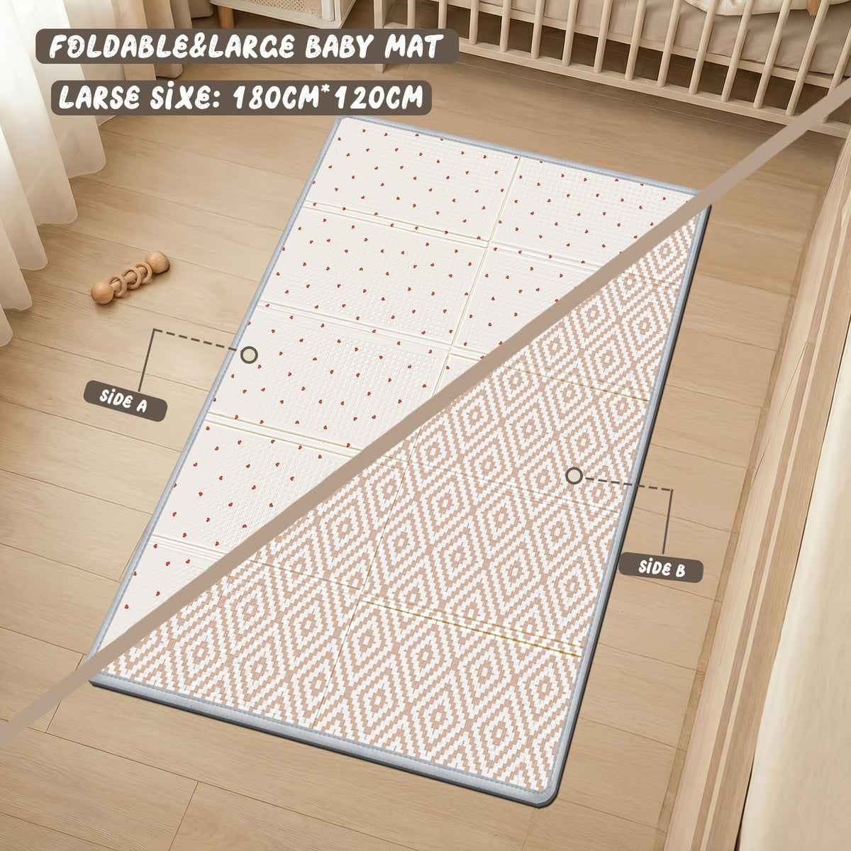 Tapis XPE Grande Taille, 200*180 CM/78.74*70.87 '' pour salon et maison – vue détaillée 10