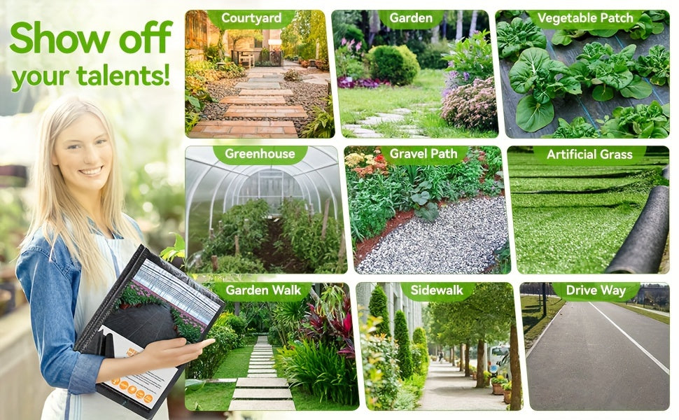 Toile anti-mauvaises herbes, 2*50 M pour aménagement paysager et jardin – vue détaillée 10