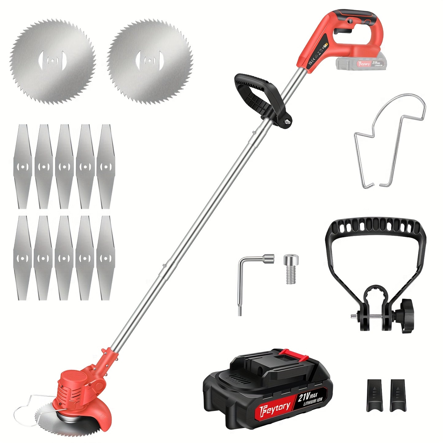 Tondeuses à gazon, Trimmer+1x Batterie-3 Plié pour jardin – vue détaillée 14