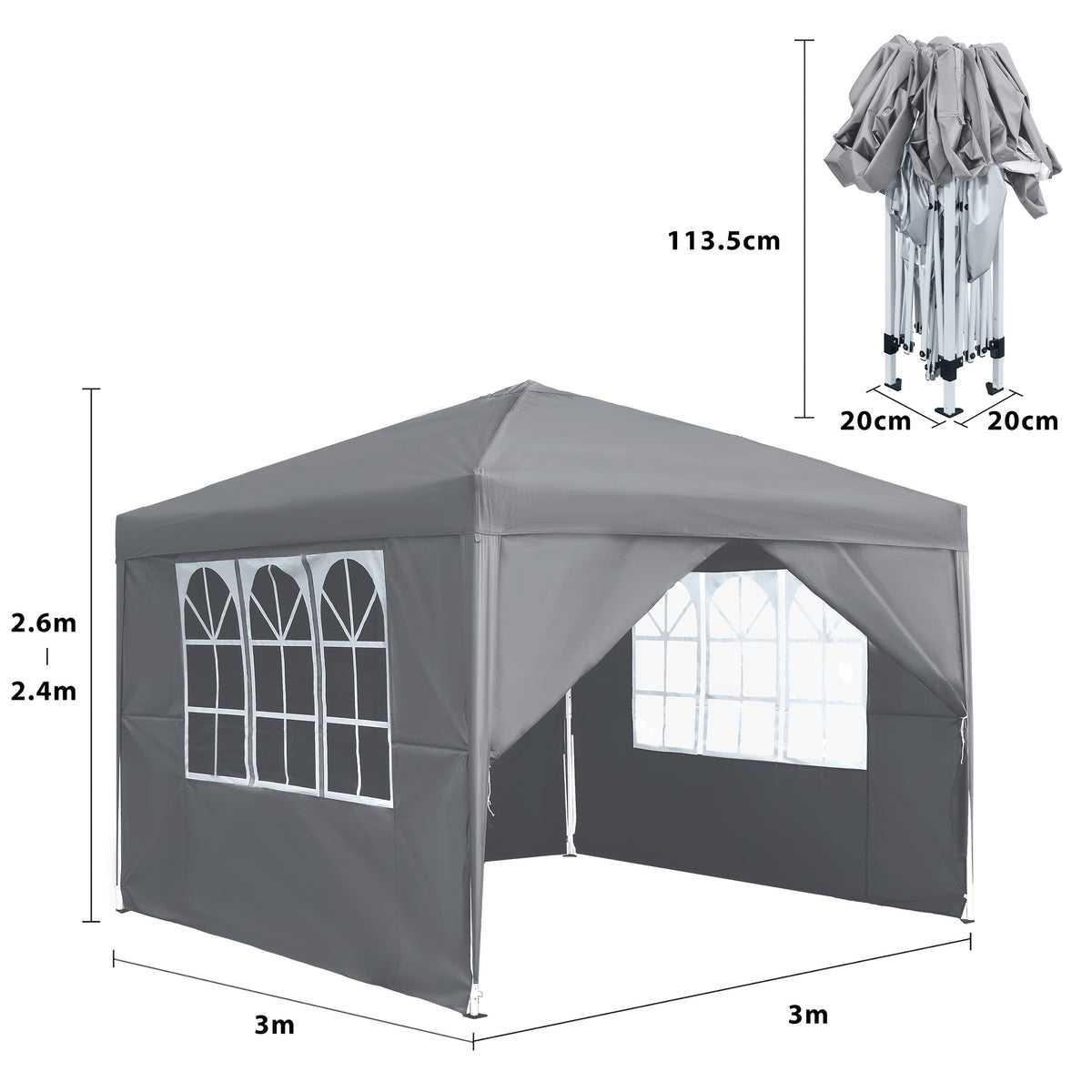 Tonnelle pliante de jardin, pliable pour jardin et terrasse – vue détaillée 20