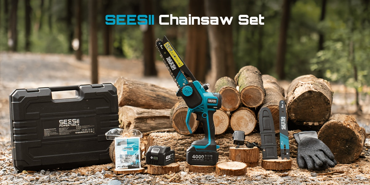 Tronçonneuse Mini sans Fil SEESII, bois pour Coupe Rapide de Branches d'Arbres et de Bois de Chauffage – vue détaillée 16