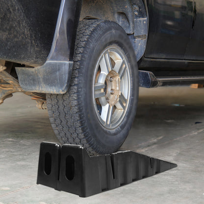 Ensemble de deux rampes d'arrimage robustes en plastique – Peuvent supporter jusqu'à 2,5 tonnes avec une largeur de chargement de 32 cm, parfaites pour les plates-formes de levage et l'entretien des véhicules