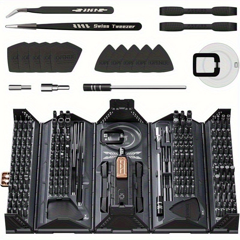 [Cadeau outil pour hommes] Ensemble de tournevis de précision manuel 180 en 1, conception de modélisation de conteneur, angulaire, élégant, kit de réparation magnétique professionnel, adapté aux ordinateurs portables, téléphones mobiles, caméras, tablette