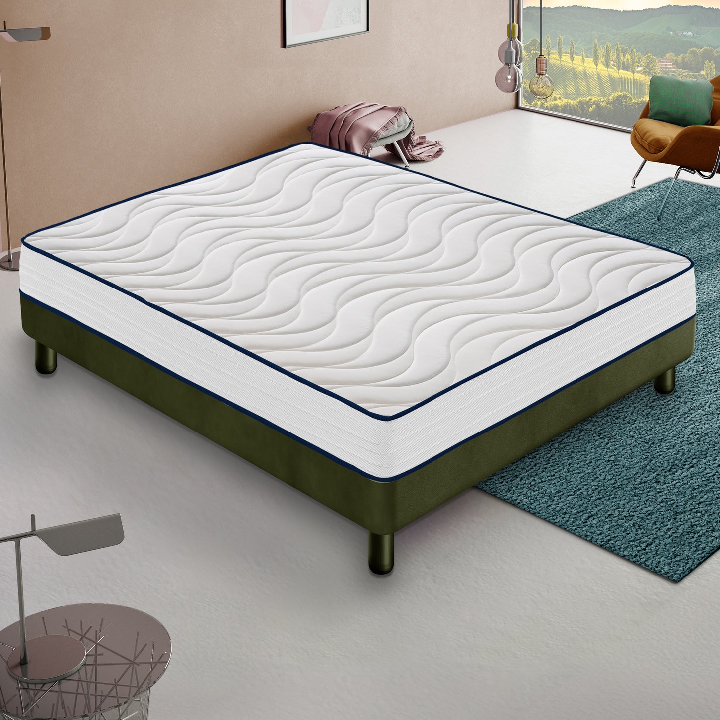 Matelas orthopédique en mousse à mémoire de forme, 13 zones de confort, très ferme, 20 cm de hauteur, effet rafraîchissant, vagues de mousse à mémoire de forme massantes, disponible en plusieurs tailles