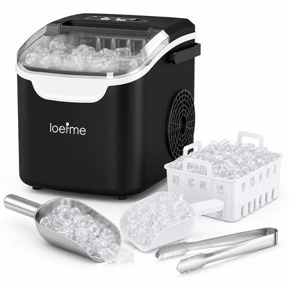 Machine à glaçons compacte en forme de balle avec réservoir d'eau de 0,8L | Produit 8 glaçons en 6 minutes | Deux couleurs disponibles, avec poignée de transport | Capacité de production de glace de 14Kg par 24 heures | Fonction autonettoyante | Idéal pou