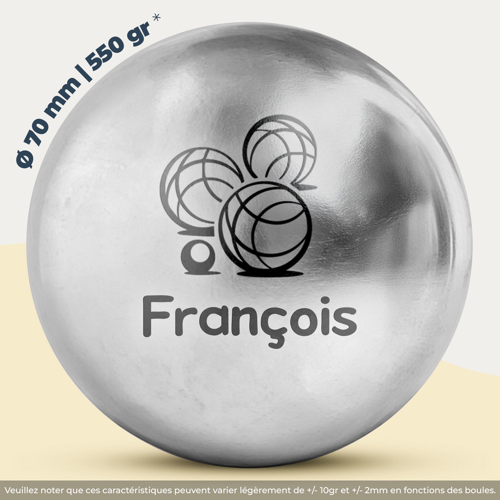 Boule de pétanque personnalisé - Pétanque 550 gr personnalisable - Boule Gravé - Cadeau personnalisable - Idée cadeau pour homme - Fête des grand-pères - Fête des pères - Anniversaire - Noël - Activité pleine air - Personnalisation - Cadeau femme