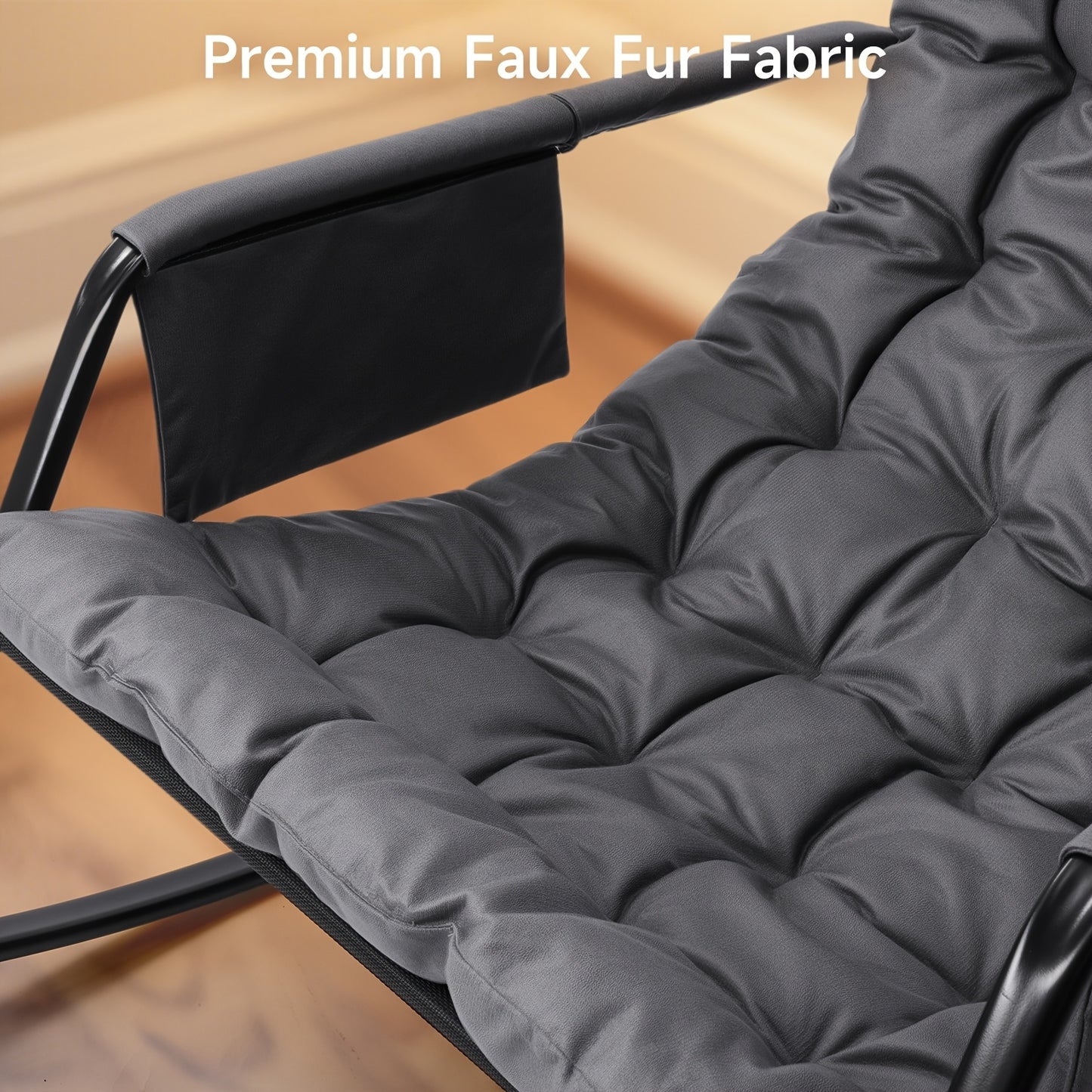 Chaise à Bascule Extérieure avec Cadre en Acier Renforcé de 158.76KG & Coussin Confort Nuageux 9.91cm, Montage Facile sans Outil 20 Minutes – Chaises Balançoires Idéales pour Jardin, Terrasse, Camping ou Alternative Douillette au Canapé