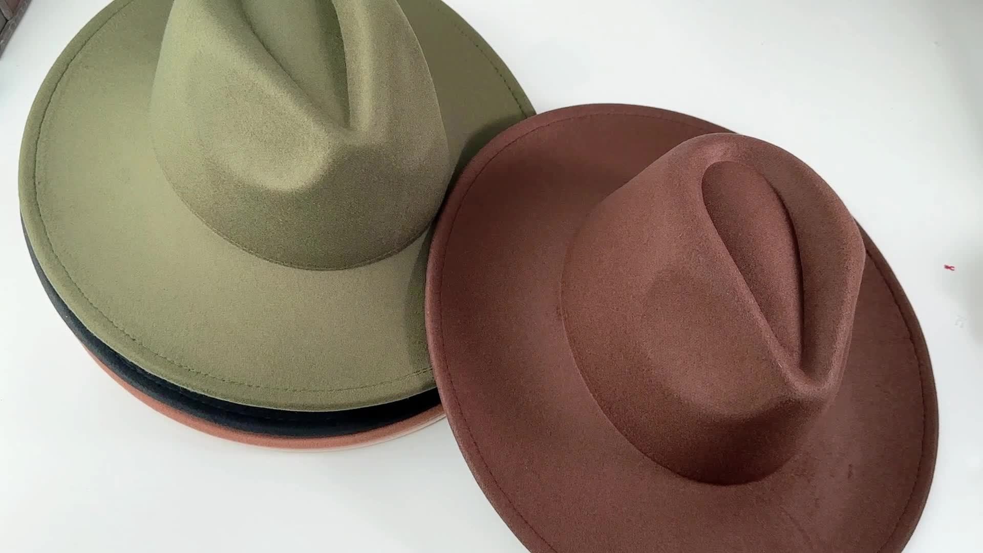 Chapeau Souple à Large Bord Unisexe pour Homme et Femme : Chapeau Panama Classique en Feutre, Chapeau à Large Bord en Velours Western - Convient aux Hommes et Femmes Adultes
