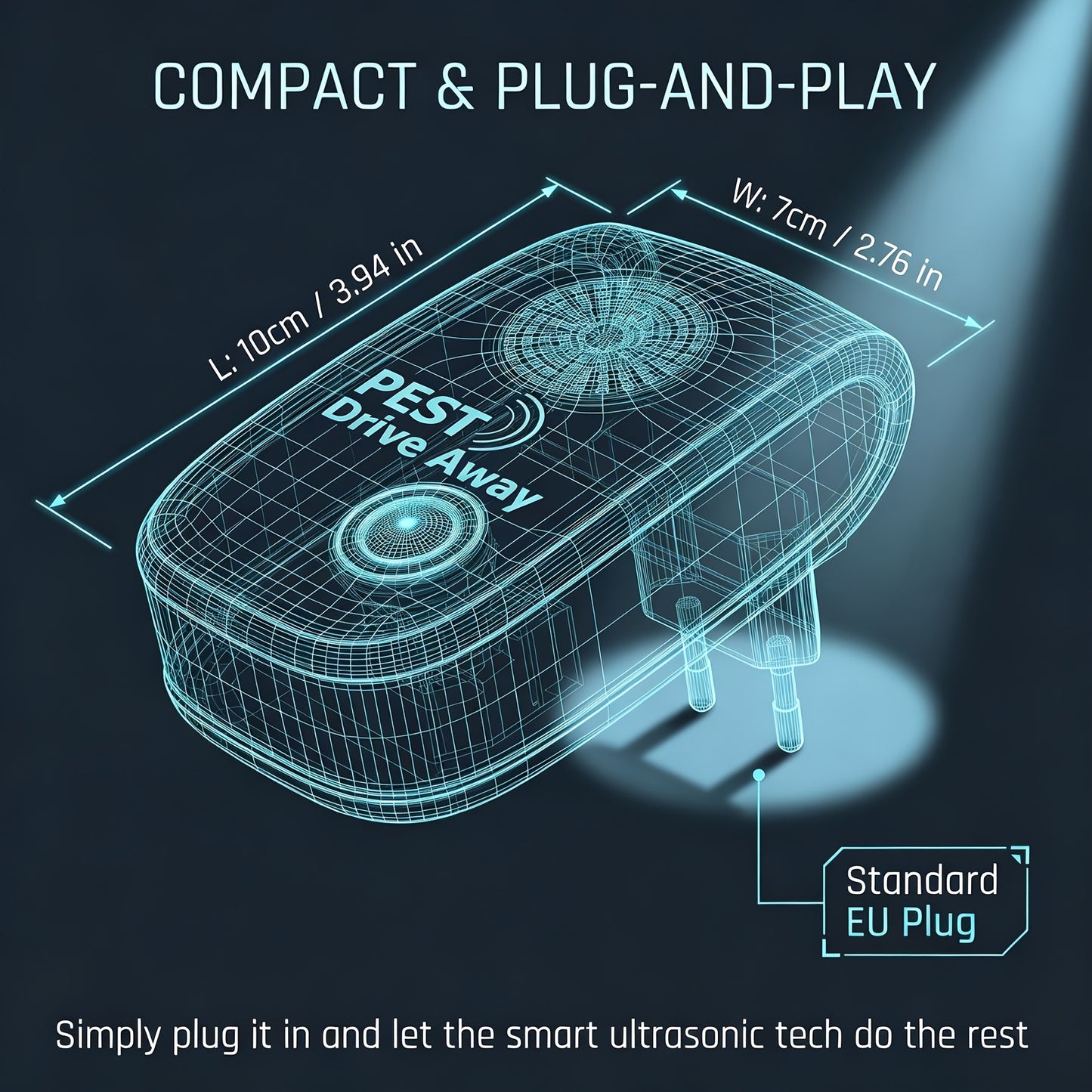 Lot de 4, Répulsif à Ultrasons -Nuisibles, Répulsif à Souris d'Intérieur à Brancher, Faible Consommation d'Énergie de 1,5 W, Fonctionnement Silencieux, Prévention Efficace des Nuisibles tels que Souris, Moustiques, Cafards, Mouches, Araignées, etc., Convi