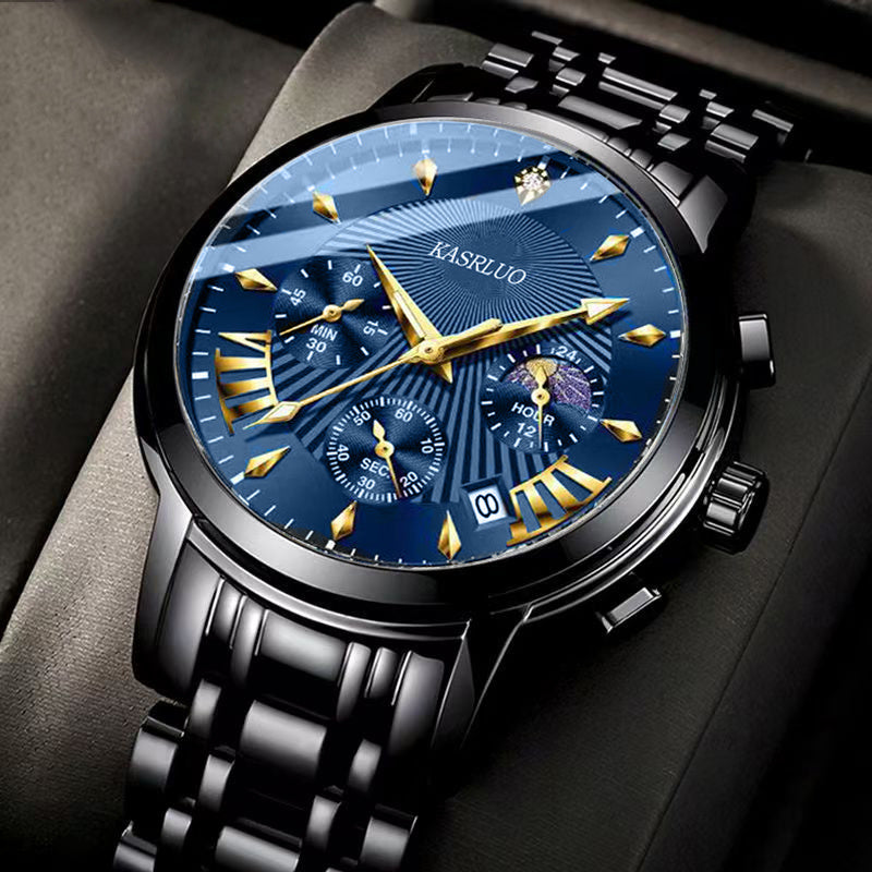 Montre pour homme avec bracelet en acier inoxydable et date, montre-bracelet tendance
