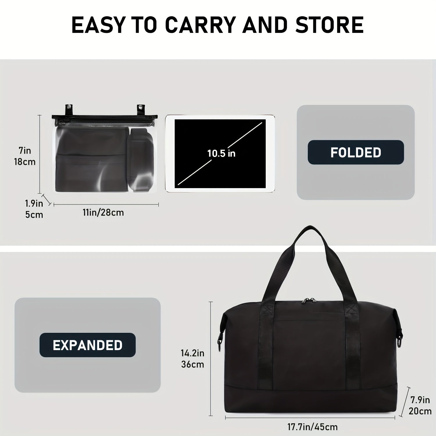 Sac de voyage unisexe 30L approuvé par les compagnies aériennes, sac de sport et bagage à main essentiel avec compartiments pour chaussures/ordinateur portable, objet personnel sous le siège pour le fitness, les vols et les escapades de week-end