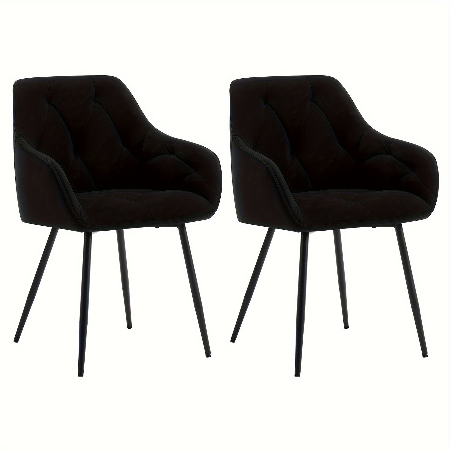 2pcs Chaise de salle à manger Chaise de cuisine Chaise de salle à manger Chaise de salon Fauteuil ergonomique Fauteuil Chaise rembourrée Siège en velours Pieds en métal