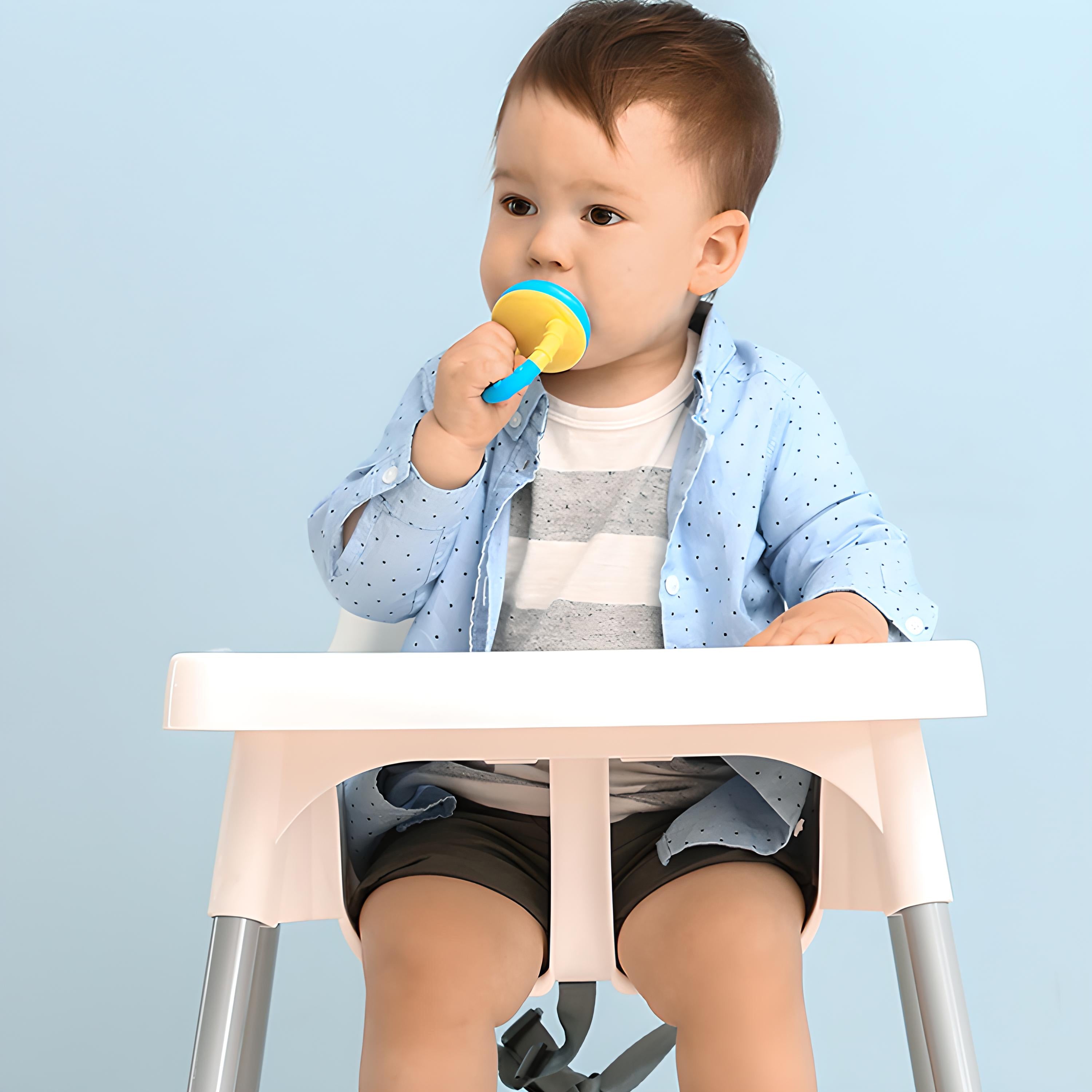 Chaise Haute Pliable Portable pour l'Alimentation des Enfants + Plateau 2En1 - Légère, Facile à Plier et à Déplier, Table Multifonctionnelle pour Enfants avec Ceinture de Sécurité, Construction Durable en Aluminium et ABS, Chaise en Plastique pour Enfants