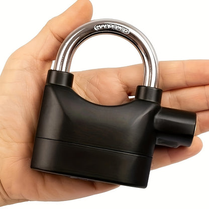 Lot de 2 Cadenas avec Fonction d'Alarme, 110dB, Extérieur, 9.8 X 7.1 X 3.35cm, Noir pour Entrepôts, Conteneurs, Garages, Unités de Stockage, Boîtes à Outils