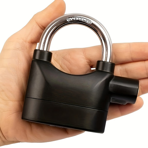 Lot de 2 Cadenas avec Fonction d'Alarme, 110dB, Extérieur, 9.8 X 7.1 X 3.35cm, Noir pour Entrepôts, Conteneurs, Garages, Unités de Stockage, Boîtes à Outils