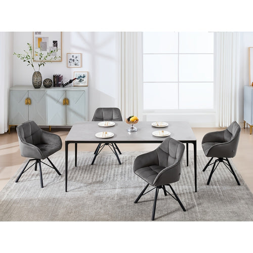2 chaises de salle à manger pivotantes, mobilier de salle à manger confortable, fauteuil avec housse en velours, convient pour salle à manger, salon et bureau