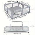 Parc pour enfants couleur unie, parc gris pour usage intérieur et extérieur, trois tailles disponibles avec base antidérapante et grille