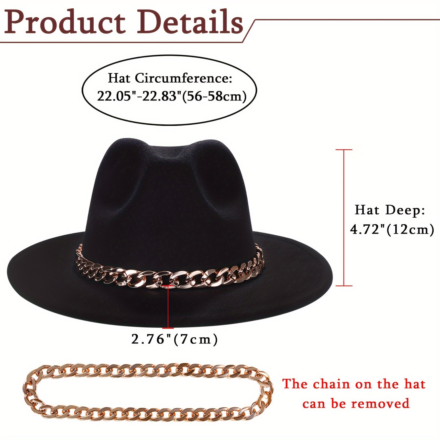 Chapeau Souple à Large Bord Unisexe pour Homme et Femme : Chapeau Panama Classique en Feutre, Chapeau à Large Bord en Velours Western - Convient aux Hommes et Femmes Adultes