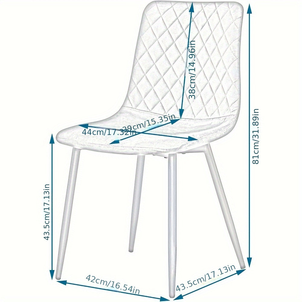4/8pcs Chaises de salle à manger Chaises de cuisine Chaises de salon Chaises cosmétiques Chaises rembourrées Chaises d'appoint avec sièges en velours Pieds en métal pour salle à manger Cuisine Salon Zone d'entrée