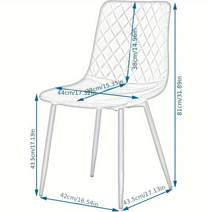 4/8pcs Chaises de salle à manger Chaises de cuisine Chaises de salon Chaises cosmétiques Chaises rembourrées Chaises d'appoint avec sièges en velours Pieds en métal pour salle à manger Cuisine Salon Zone d'entrée