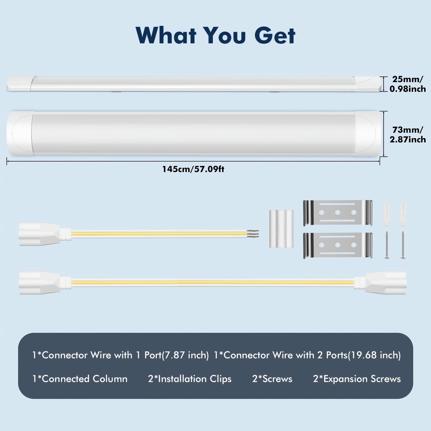 Bandes lumineuses LED 60,96 cm 91,44 cm 121,92 cm 152,4 cm, tube lumineux à profilé, lumière d'épissure pour bureau, magasin, garage, plafond, pièce, blanc froid, blanc neutre, tube lumineux LED, luminaire de plafond LED pour garage, magasin, couloir, bur