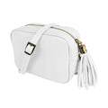 Sac à bandoulière en cuir véritable avec fermeture à glissière pour femme cod.5210