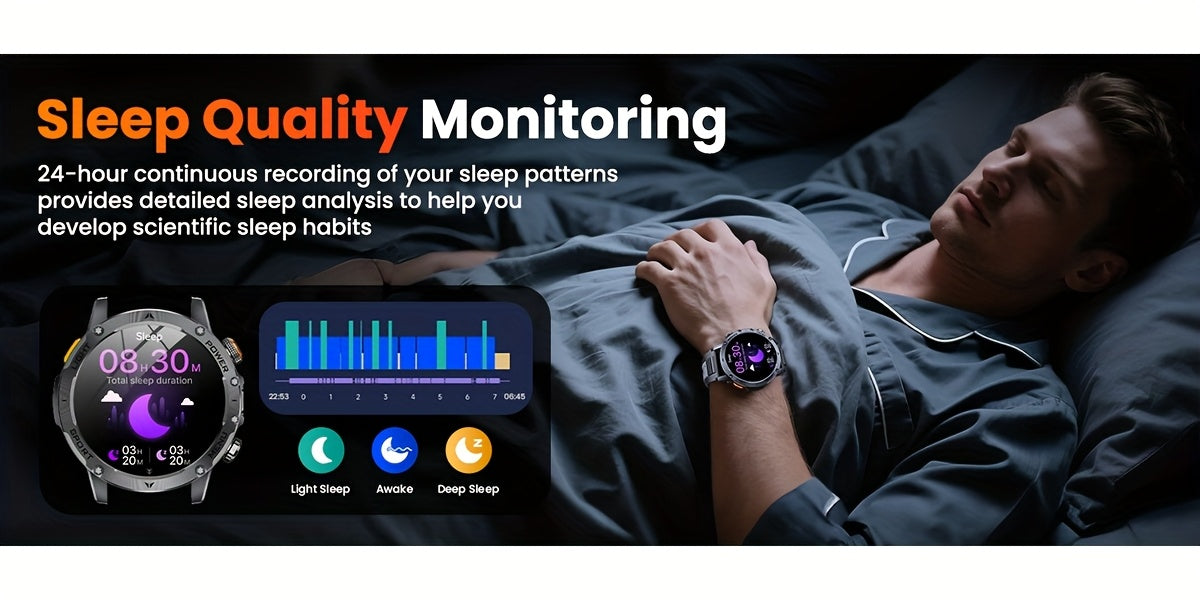 Montre Connectée Sport Homme 1000Mah Batterie Extra Large, avec Plus de 50h d'Autonomie en Veille, Écran 1.7 Pouces Appel Sans Fil Montre Connectée Sport/Étanche Ipx8/Plus de 100 Modes Sport/2 Combinations de Bracelets de Montre/Fonction Lampe Torche Sans