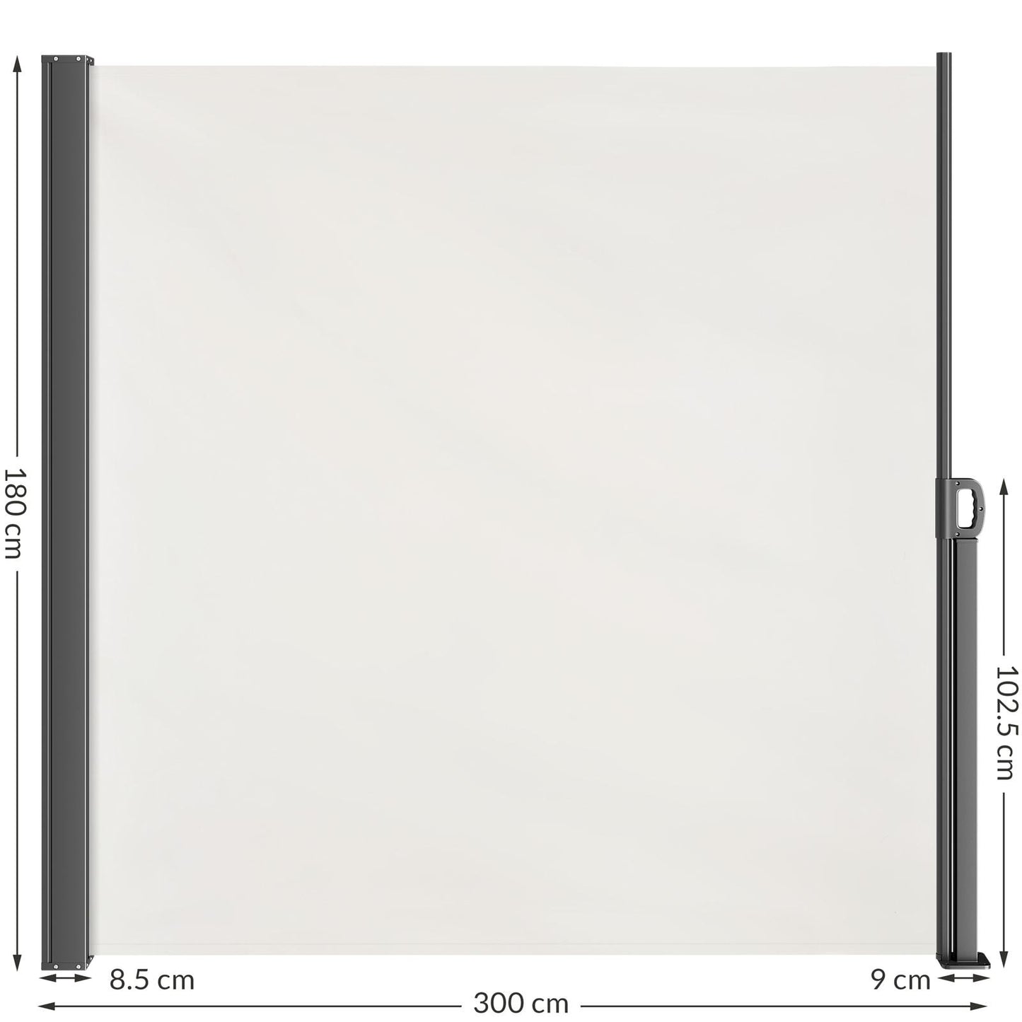CASARIA® Nosara 180X300Cm Auvent Pare-soleil Rétractable Coupe-vent et Imperméable pour Balcon, Terrasse et Jardin, Anthracite
