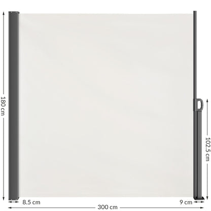 CASARIA® Nosara 180X300Cm Auvent Pare-soleil Rétractable Coupe-vent et Imperméable pour Balcon, Terrasse et Jardin, Anthracite