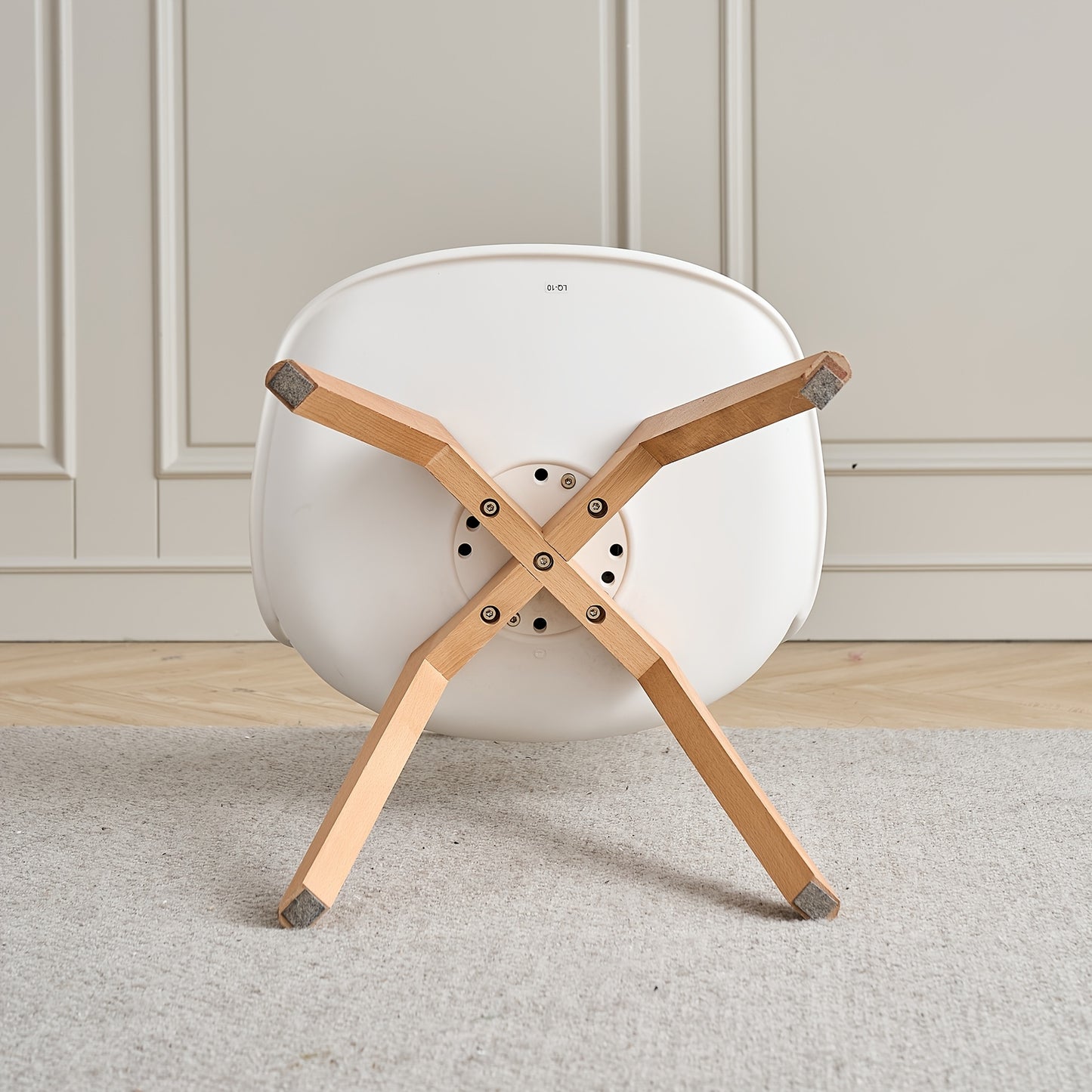 EGOONM Ensemble de 6 chaises de salle à manger, chaises de cuisine scandinaves - Design de dossier coquillage découpé, coussin en similicuir et pieds en bois de hêtre